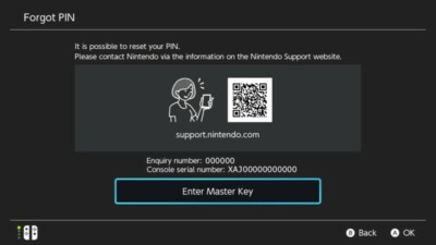Official Nintendo Switch Switch2 Parental UNLOCK RESET Master