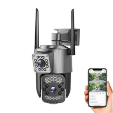 4MP Dual Lens WiFi IP Camera Wireless Outdoor CCTV PTZ Home Security IR Camera