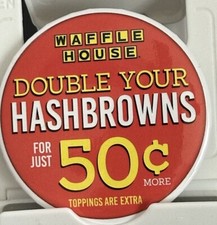 W-A-F-F-L-E  H-O-U-S-E Server Collector Pins Buttons- Double Hash Browns