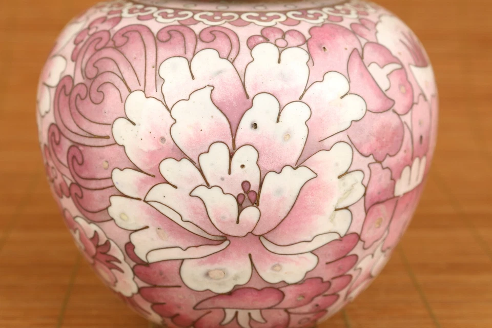 Antigua caja de maceta china Cloisonne pintura a mano decoración del hogar Foto 2 de 4