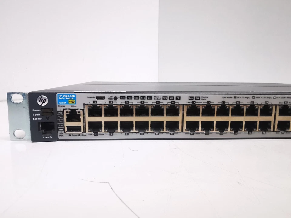 HP 2920-48G (J9729A) 48 Port Rack mountable Ethernet Switch + 4 SFP Ports - Image 2 of 4