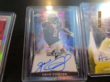 KEKE COUTEE TEXANS/TEXAS TECH BLUE AUTO S#46/50 2018 LEAF FLASH RC FTBL CD#KC1