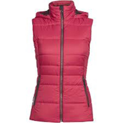 Icebreaker Women Stratus X Hooded Vest (S) Wild Rose Jet Heather