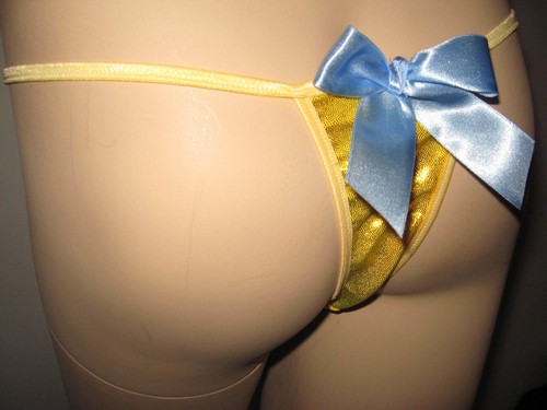 G string knickers sparkly Panties Sexy Rubber ducks polkadots feminine Lingerie - Picture 2 of 4