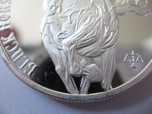 1 OZ..999 PLATA 4 JINETES LA PROFECÍA DEL APOCALIPSIS CABALLO NEGRO DEL HAMBRE + ORO - Imagen 9 de 12