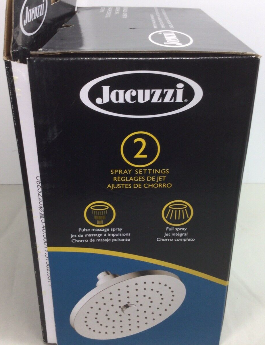 NEW Jacuzzi Primo Polished Chrome Rain Fixed Shower Head 2.5 GPM Fast
