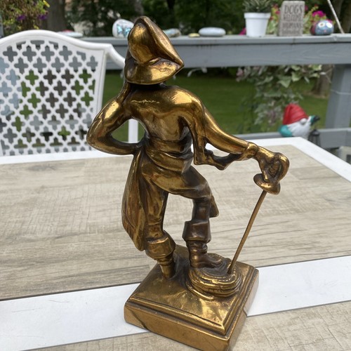VINTAGE METAL/ BRONZE PIRATE/SWASHBUCKLER BUCCANEER STATUE BOOKEND 8" - Picture 7 of 10