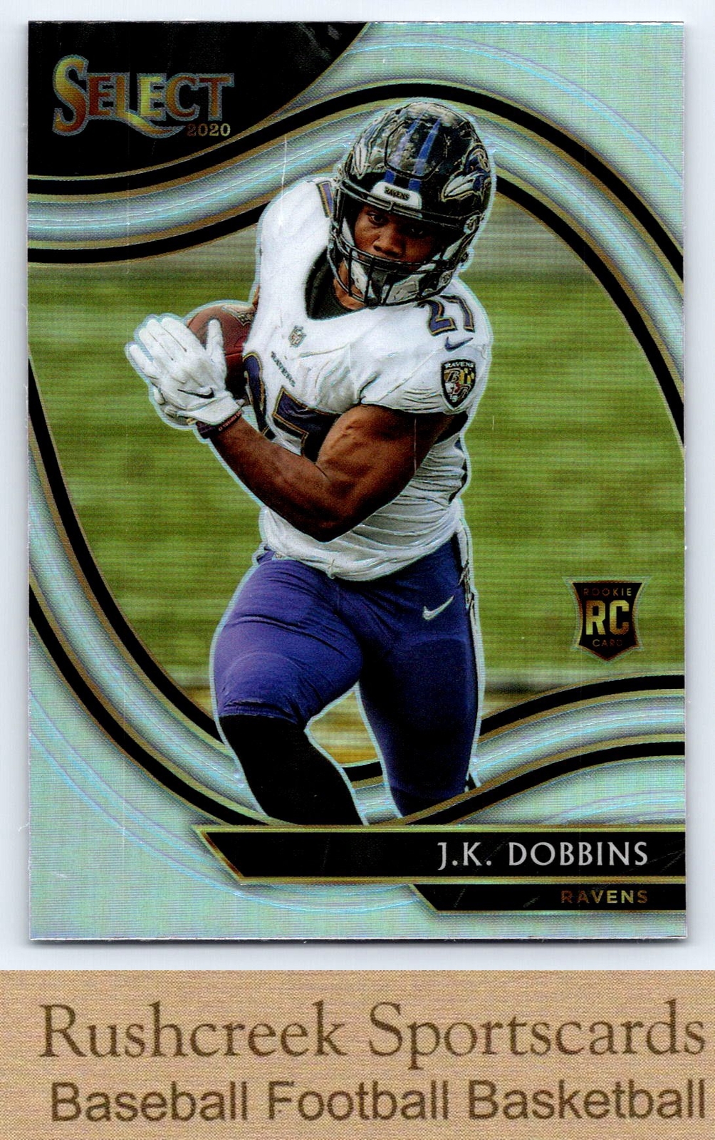 2020 Panini Select #352 J.K. Dobbins Field Level RC Rookie Silver Prizm