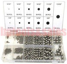 430pc Stainless Steel Chrome Ball Assortment Ball Bearing Assorted Set