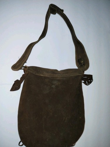 Cartera Boho Hippy de Colección Años 60 Hecha a Mano Cuero Gamuza Primitiva Hágalo Usted Mismo Flor Niño - Imagen 7 de 9