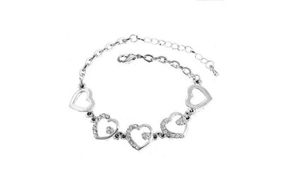 Heart Link Rhinestone Wedding Bracelet   A Symbol of Eternal Love