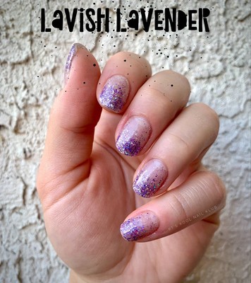 Lavish Lavender Color Street Ombre Glitter Overlay 100% Real Nail Polish Strips