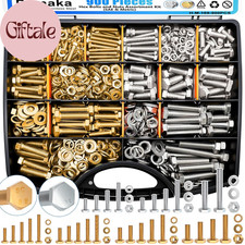 900pcs Hex Bolts And Nuts Assortment Kit 304 Stainless Steel 14-20 516-18 3