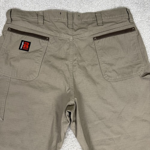 Wrangler Riggs Workwear Ripstop Cargo Pants Beige Men's 40x30 EUC Used - Picture 9 of 9