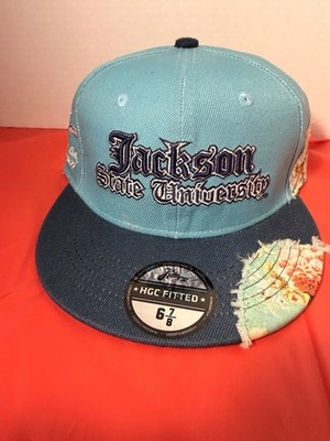 Jackson State University Fitted Hat Cap Size 6 7/8 Blue Headgear Classic