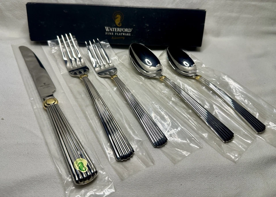 Waterford 18/10 из нержавеющей стали Carleton золото 5шт место установки * новый в коробке * 05430805 - Изображение 2 из 4