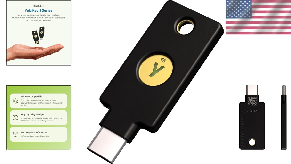 YubiKey 5C NFC - USB-C 2FA Security Key for Ultimate Online