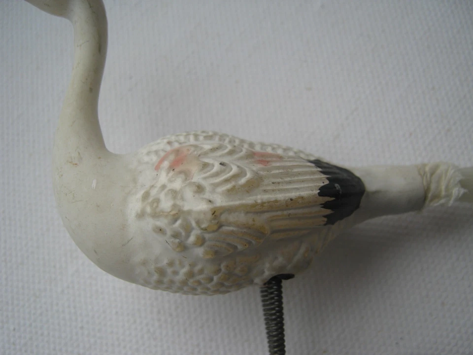 🎄 Vintage Christmas Ornaments - Glass Bird / Swan with Clip - Handmade, Old - Image 4 of 4