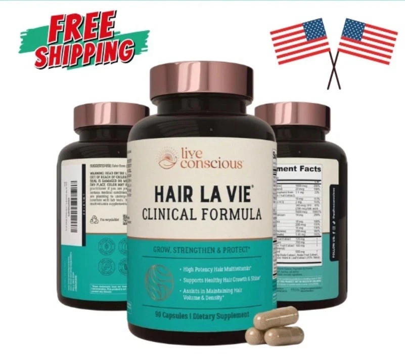 Hair La Vie Live Conscious Clinical Formula Growth 90 Count (Pack of 1)