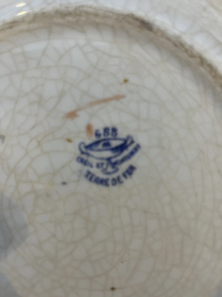 ASSIETTE 688 CREIL ET MONTEREAU - TERRE DE FER - DECOR ASIATIQUE - - Photo 3/3