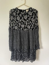 Sezane Navy Blue Floral Mix-Print Mini Dress Sz 34 US 2