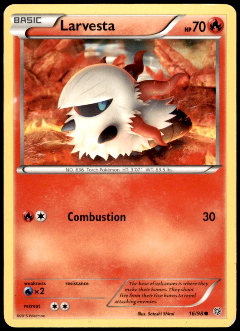 Pokemon - Larvesta #16/98 - XY - Ancient Origins Common