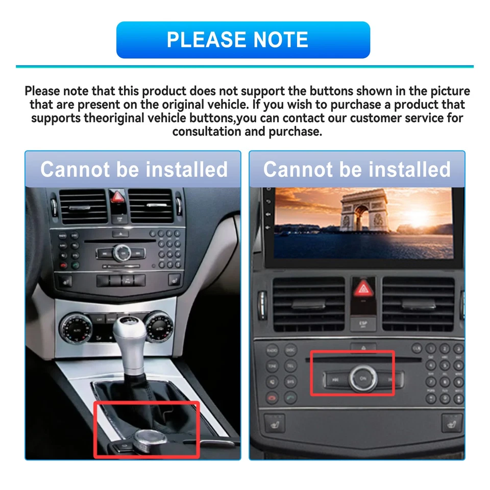 Carplay для Mercedes Benz C-класса W204 S204 2007-2014 автомобильный стерео радио Android15 - Изображение 2 из 4