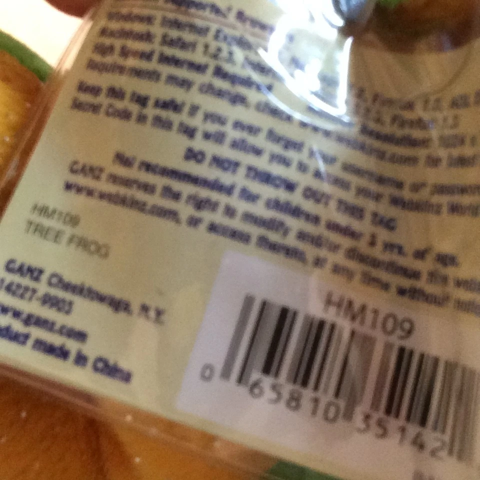 GANZ Webkinz Tree Frog HM109 NEW with sealed code - Image 3 of 3