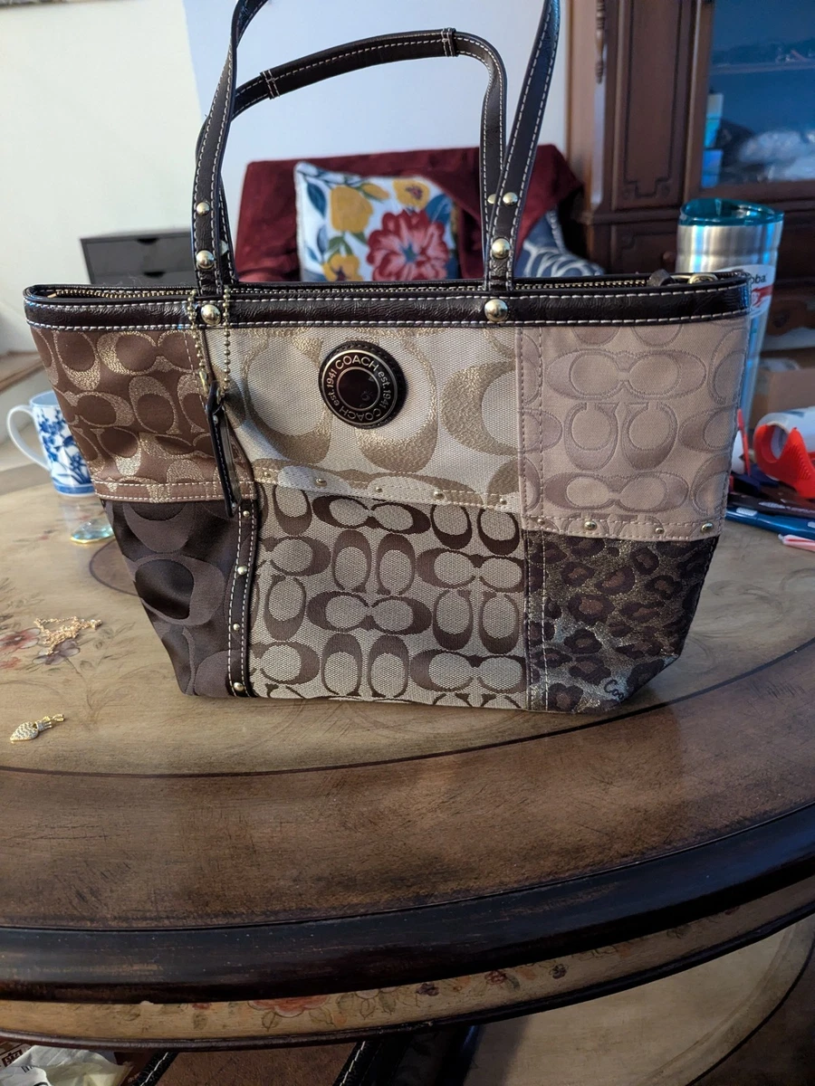 バッグ COACH Signature Canvas handbag patchwork COACH Signature Canvas handbag patchwork