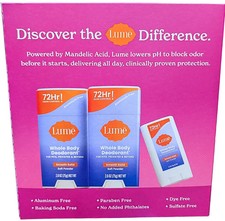 Lume Whole Body Deodorant 3-Pack 2x2.6 Oz and 1x0.5 Oz Set. NEW OB