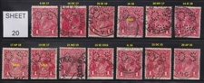 **PRICING IS FOR ONE (1) STAMP**. AUST KGV 1d RED SWK "OS". DATE INTEREST (20)