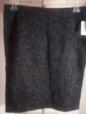 Ellen Tracy women's black herring bone pattern straight skirt - size L - new