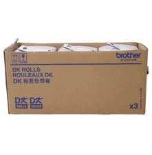 (QTY 3) BROTHER DK-22053PK 2.4 in x 100 ft Cut-to-Length Continuous Paper Labels
