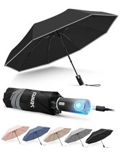 Electric Travel Umbrella with Intelligent Open Close, Rechargeable Black