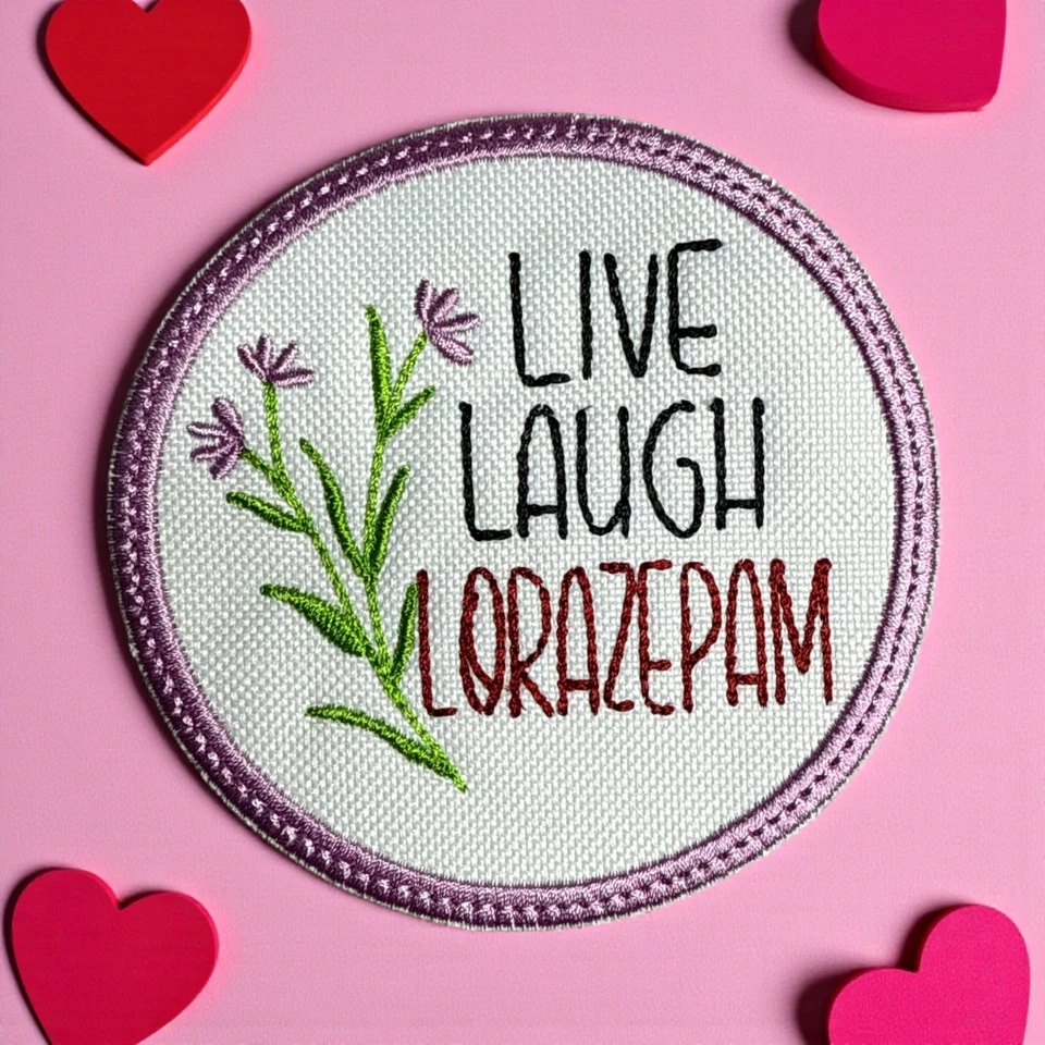 Live Laugh Embroidery Patch 3.73" X 3.75" - Image 4 of 4