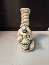 SKULL WITH SNAKE IN EYE 6" CERAMIC HOOKAH TOBACCO WATER PIPE MADE IN USA