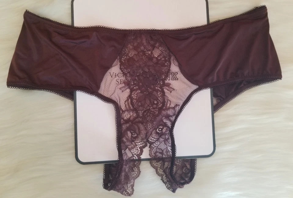 VICTORIA'S SECRET BRAGUITA DESCARADA SIN ENTREPIERNA SUAVE MARRÓN BORGOÑA MEDIANA Foto 2 de 4