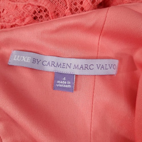 Abito donna Luxe By Carmen Marc Valvo aderente e svasato senza maniche arancione taglia 4 - Foto 6 di 10