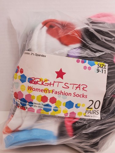 Womens 20-Pack Low Cut Socks Running Ankle Socks Assorted Colors Shoe Sizes 5-9 - Bild 2 von 4