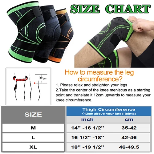 Knee Brace Compression Sleeve Support with Gel Pad Side Stabilizers Patella Wrap - Picture 38 of 57