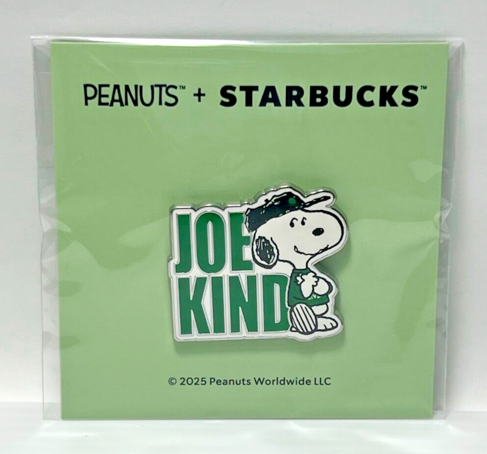 Snoopy PEANUTS x Starbucks 2025 Joe Kind Pin Badge Japan Limited