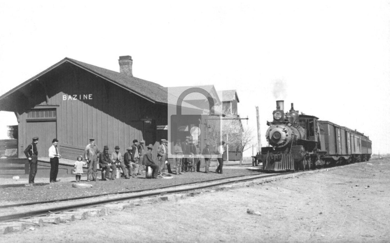 Railroad Train Station Depot Bazine Kansas KS 8x10 Reprint eBay