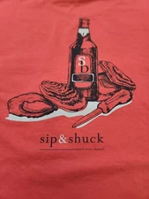 Southern Buoys Sip & Shuck Red Pocket T-Shirt XL