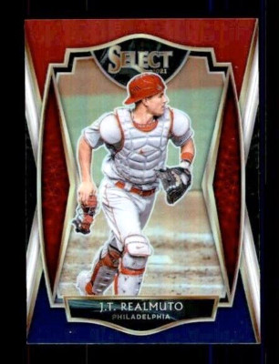 2021  Select - Premier Level Red, White , and Blue Prizm #110 J.T. Realmuto
