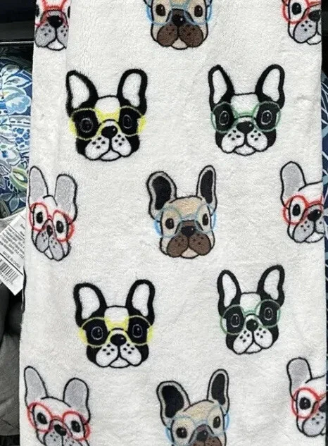 Frenchie fleece blanket new arrivals