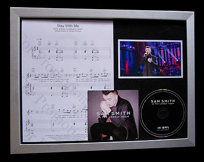 SAM SMITH Stay With Me CD TOP QUALITY MUSIC FRAMED DISPLAY+EXPRESS GLOBAL SHIP