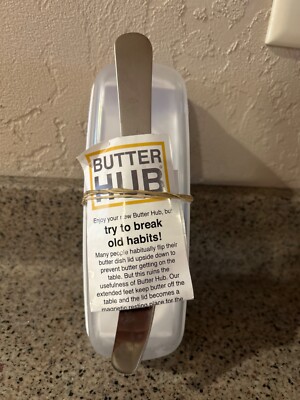 Butter Hub Butter Dish with Magnetic top for included knife BNIP