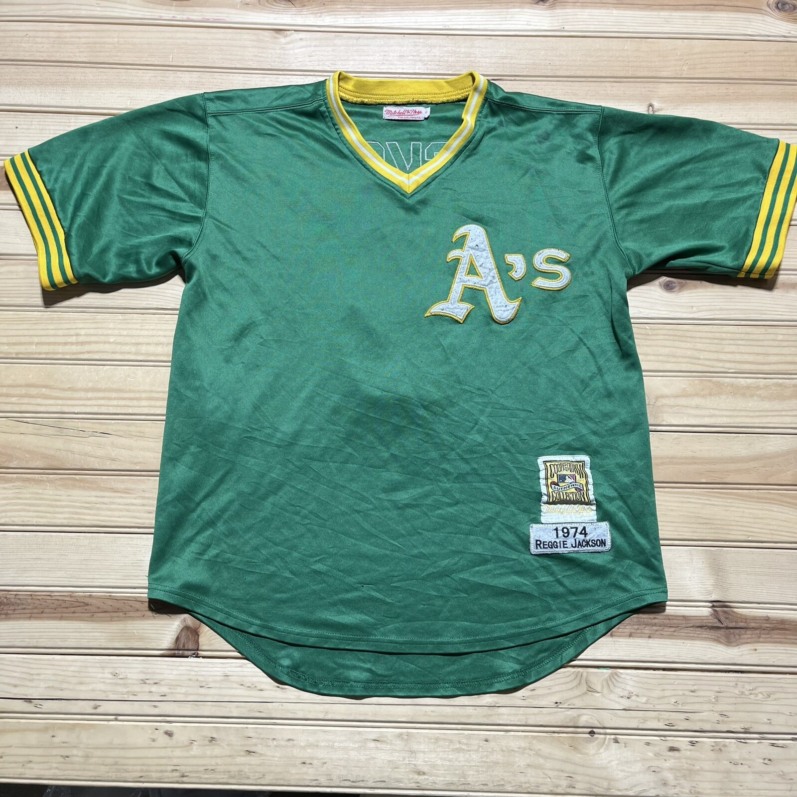 Mitchell &  Ness Cooperstown HOF Oakland Athletics Reggie Jackson #9 Jersey - 50