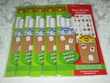 Apple House Plural Sorting Activity 5 Sealed Sets 2 boards w/ 40 stickers each