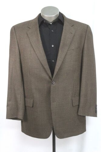 brown houndstooth JOSEPH ABBOUD nordstrom blazer jacket sport suit coat 44 R - Picture 1 of 9